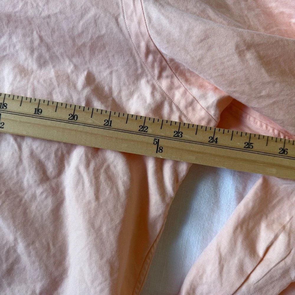 90's Polo Ralph‎ Lauren Regent Custom Fit Shirt 16.5 34 Peach Twill Button Down